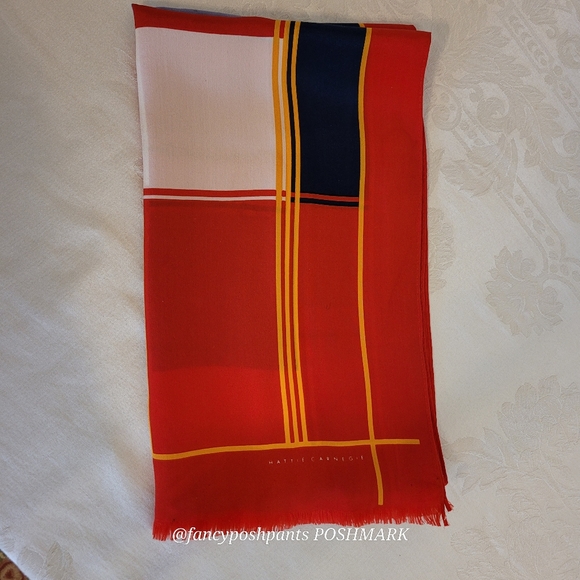 HATTIE CARNEGIE luxury silk vintage scarf wrap ultimate vintage New York lux - Picture 3 of 17